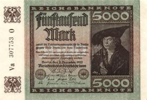 Német 3. Birodalom/Weimari Köztársaság 1922. 5000M Vj.:Hakensterne T:I