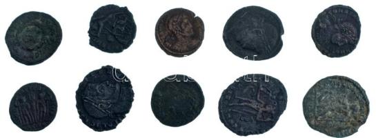 Római Birodalom 10db-os bronz Follis érmetétel T:VF,F Roman Empire 10pcs bronze Follis coin lot C:VF,F