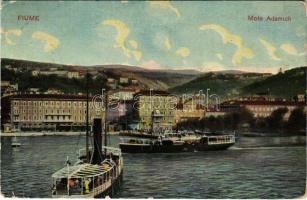 1909 Fiume, Rijeka; Molo Adamich / port, steamships (EB)