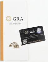 Moissanite, 0,94 cts, d: 6,5 mm, eredeti csomagolásban, tanúsítvánnyal