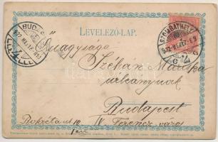 1902 Hímzett havasi gyopáros üdvözlő képeslap. Schmidt testvérek kiadása / Embroidered edelweiss flo...