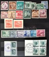 II. világháborús német megszállás gyűjtemény, 290 klf bélyeg sorokkal 12 fekete lapos, jó minőségű A/4 berakó 10 oldalán