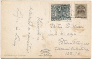 1943 Nemespann, Pana (Nyitra, Nitra); látkép, Lakits lak, Római katolikus iskola. Fogyasztási szövet...