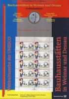 Németország 2004. 10€ Ag "Bauhaus - Dessau" + 10€ Ag "Labdarúgó VB - Németország" nagyalakú emlékíveken egy-egy bélyeg-kisívvel, elsőnapi bélyegzőkkel, ismertetőkkel T:BU