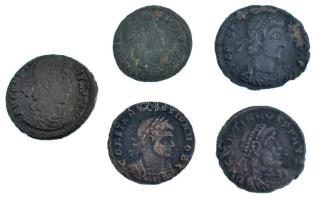 Római Birodalom 5db-os bronz érmetétel T:XF,VF Roman Empire 5pcs bronze coin lot C:XF,VF