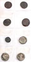 16db-os ókori érmetétel (közte hamisakkal!) kisalakú, jó állapotú fekete műbőr berakóalbumban T:F,VG