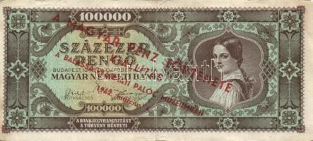 1945-1946. 17klf propaganda/kiállítási szöveggel felülnyomott inflációs bankjegy T:II,II/III,III