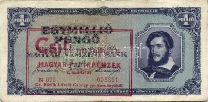 1945-1946. 17klf propaganda/kiállítási szöveggel felülnyomott inflációs bankjegy T:II,II/III,III