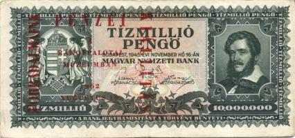 1945-1946. 17klf propaganda/kiállítási szöveggel felülnyomott inflációs bankjegy T:II,II/III,III