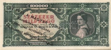 1945-1946. 17klf propaganda/kiállítási szöveggel felülnyomott inflációs bankjegy T:II,II/III,III