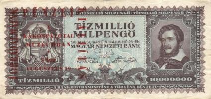 1945-1946. 17klf propaganda/kiállítási szöveggel felülnyomott inflációs bankjegy T:II,II/III,III