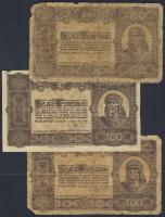 1923. 100K nyomdahely jelöléssel(3x) T:III,IV