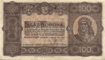 1923. 100K nyomdahely jelöléssel T:II/III+
