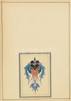 cca 1930, Mintarajz iskolában kézzel rajzolt klf ipari rajz minták, borítótervek, stb., közte irrede...