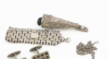 Vegyes ezüst tétel, tört darabokkal, 81,7 g