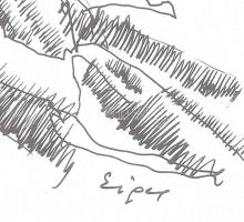 Eigel István (1922-2000): Anya gyermekével. Tus, papír, jelzett. 42x30 cm