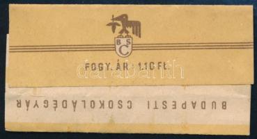 cca 1950-1960 Budapesti Csokoládégyár, Lánchíd szelet csokoládépapír, 7,5x4 cm