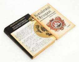 Szénássy Zoltán: Komáromi Olympos. Pozsony, 1984, Madách. Fekete-fehér képekkel illusztrálva. Kiadói papírkötés. + Francsics Károly: Kis Kamorámban gyertyát gyújték. Vál. és sajtó alá rendezte: Vörös Károly. Bp., 1973, Magvető. Kiadói egészvászon-kötés, kiadói papír védőborítóban.