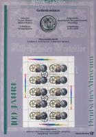 Németország 2004. 10€ Ag "Deutsches Museum" + 10€ Ag "Justus von Liebig" nagyalakú emlékíveken egy-egy bélyeg-kisívvel, elsőnapi bélyegzőkkel, ismertetővel T:BU