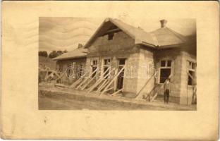 1915 Garamkövesd, Kamenica nad Hronom; Tiszti lak építés közben / officers&#039; house in construction. photo (EK)