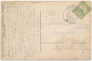 1915 Radosna, Radosina; Bírólak és kavics bánya, szeszgyár. Streicher Adolf kiadása és Brunner Adolf...