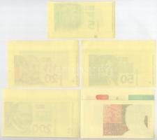 Horvátország 1993. 5K-1000K (9xklf) előlapi és hátlapi színpróbanyomatok ívszéllel T:AU hullámos pap...