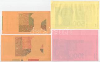 Horvátország 1993. 5K-1000K (9xklf) előlapi és hátlapi színpróbanyomatok ívszéllel T:AU hullámos pap...