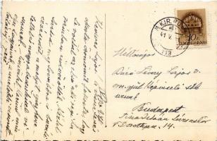 1941 Alsólendva, Alsó-Lendva, Dolnja Lendava; utca, Katona, Gerencer Jozef üzlete, templom / street ...