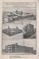 S. S. White Dental Katalog zahnärtzlicher Bedarfsgegenstände 1927. Philadelphia, USA, 1927. The S. S. White Dental Mfg. Co. (Druck: Felgentreff & Co., Berlin). 287 + [1] p. Oldalszámozáson belül szövegközti ábrákkal gazdagon illusztrált fogászati árukatalógus. A címoldalon és a fedőborítókon a fogászati termékek budapesti forgalmazójának, a ,,C. Ash & Sons" vállalatnak tulajdonosi bélyegzése. Fűzve, keretdíszes kiadói borítóban. Jó példány.