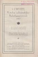 S. S. White Dental Katalog zahnärtzlicher Bedarfsgegenstände 1927.
Philadelphia, USA, 1927. The S. ...