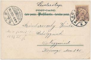 1900 Girl with Krampus and Saint Nicholas dolls. Kunstverlag Rafael Neuber Serie 46. litho (EB)