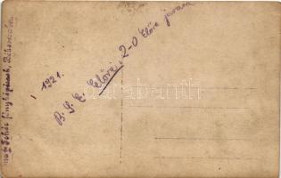 1921 Békéscsaba Előre labdarúgócsapat, focisták, futball / Hungarian football team. Róna és Fehér ph...