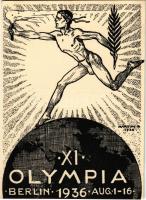 XI. Olympia Berlin 1936 aug. 1-16. / 1936. évi nyári olimpiai játékok. Dr. Illyés László kiadása. Alkalmi Grafika 3. sz. / 1936 Summer Olympics in Berlin s: Márton Lajos (EK)