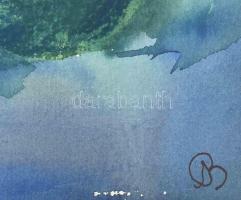 AB (?) jelzéssel: Csendélet. Akvarell, papír. Fakeretben. 22,5x34 cm