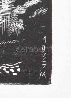 Varga Mátyás (1910-2002): Női portré, 1935. Fametszet, papír, jelzett a metszeten, paszpartuban, 18×...