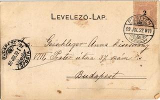 1899 (Vorläufer) Pöstyén, Pistyan, Piestany; A Templom. A. Bernas kiadása / Die Kirche im Park / chu...