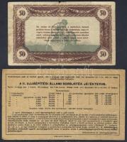 1920-as évek 50K "vásárlási visszatérítés, Komlói Hangya fogyasztási.." fny-sal T:III/IV +...