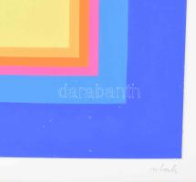 Manfred Schoch (1932-2015): Sárga centrum (Gelbes Zentrum). Gouache, ceruza, papír, jelzett, paszpar...