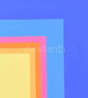 Manfred Schoch (1932-2015): Sárga centrum (Gelbes Zentrum). Gouache, ceruza, papír, jelzett, paszpar...