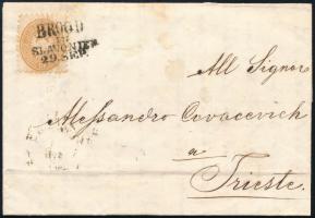 1864 Teljes levél 15kr bérmentesítéssel BROOD/IN/SLAVONIEN - Triest