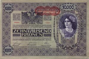 Ausztria/Osztrák-Magyar Bank 1918. 10.000K csak német nyelvű, vízszintes piros "Deutschösterreich" fny-sal T:II