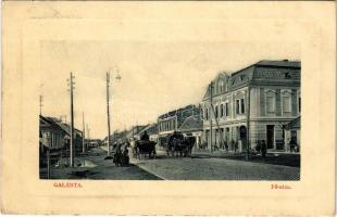Galánta, Fő utca, üzletek, lovaskocsi. W.L. Bp. 4474. 1911-13. / main street, shops, horse-drawn carriage (EK)
