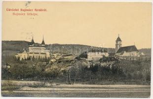 1911 Bajmócfürdő, Bojnické kúpele (Bajmóc, Bojnice); látkép, Pálffy kastély, vár. W.L. Bp. 4540. Gubits B. kiadása / general view with castle (szakadás / tear)