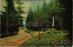 1907 Körmöcbánya, Kremnitz, Kremnica; Zólyomvölgy, Honvéd emlékmű. Ritter Lipót J. kiadása / Hungarian military monument, heroes statue (kis szakadás / small tear)