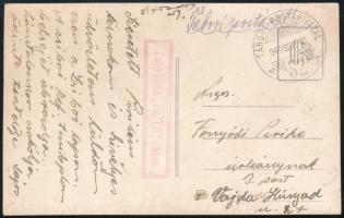 1940 Zsibói református templom belső képeslap Tábori postahivatal 52 bélyegzéssel Budapestre