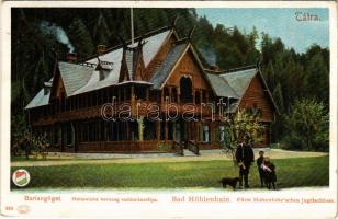 Barlangliget, Höhlenhain, Tatranská Kotlina (Magas-Tátra, Vysoké Tatry); Hohenlohe herceg vadászkastélya. Autochrom 353. / Fürst Hohenlohe'sches Jagdschloss / hunting lodge, hunting castle (EK)