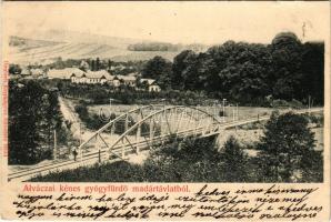 1904 Alváca, Vata de Jos; Kénes gyógyfürdő madártávlatból, vasúti híd. Deutsch fényképész fölvétele / sulphur spa, railway bridge (fl)