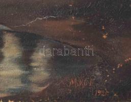 Mikó E jelzéssel: Vízparti élet. Olaj, vászon. Sérült. 70x99 cm