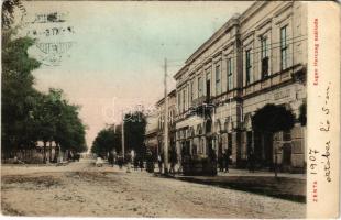 1907 Zenta, Senta; Eugen Herczeg szálloda, Bercel Leo üzlete. Kragujevits Szabbás kiadása / hotel, shop (EK)