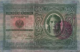 1912.100K "Magyarország" piros körbélyegzővel T:III